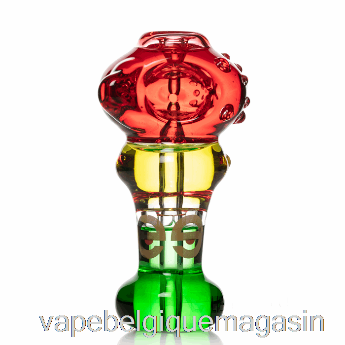 Vape Belgique Cheech Glass Triple Cuillère Congelable Pipe à Main Rouge/jaune/vert